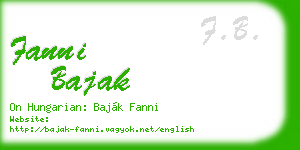 fanni bajak business card