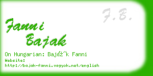 fanni bajak business card